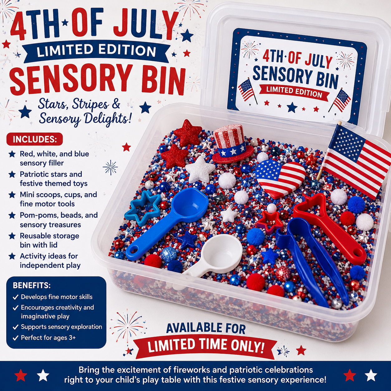 πΊπΈ Limited Edition 4th of July Sensory Bin